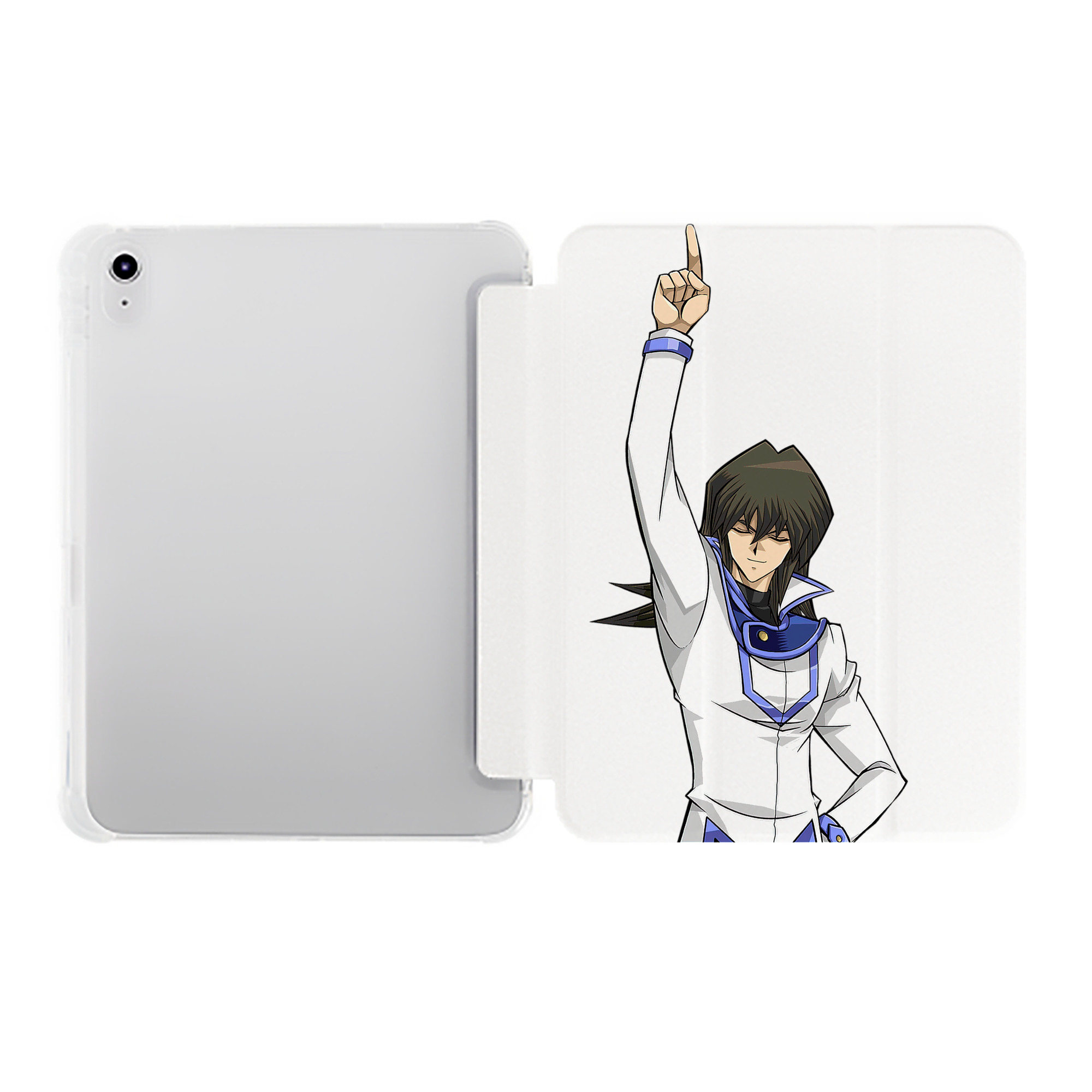 （画像用） 遊☆戯☆王 Yu-Gi-Oh! IPad ケース ペン収納付き 三つ折りスタンド PUレザー×シリコン 対応機種9.5/10.5/10.9インチ